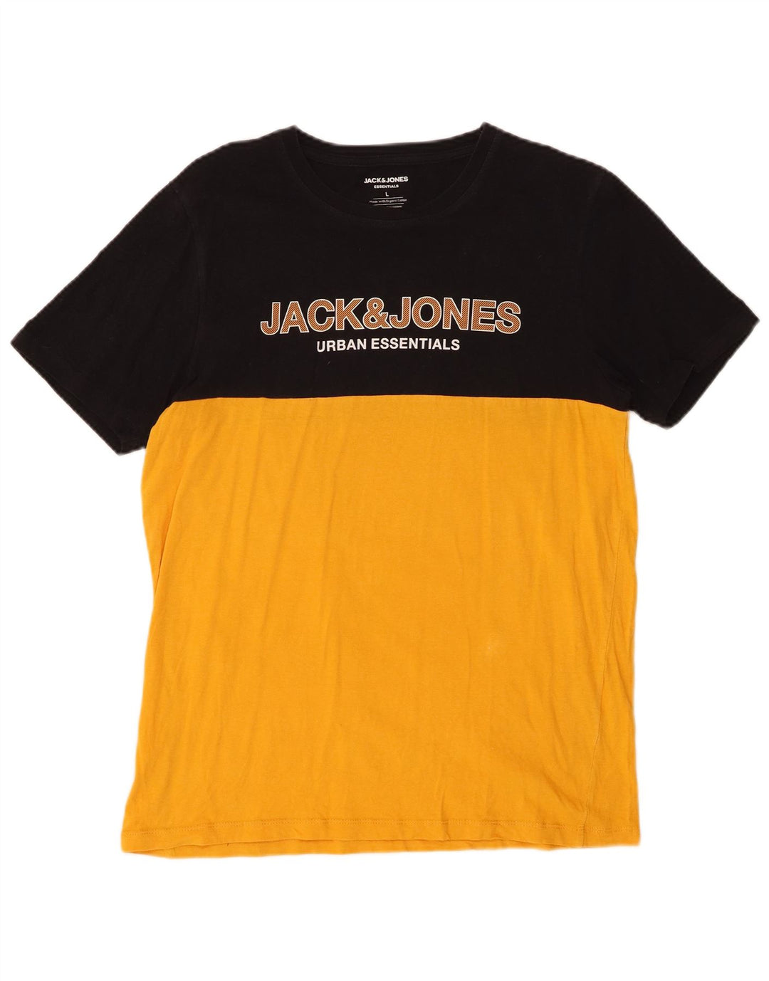 JACK & JONES Muška majica kratkih rukava s grafičkim motivima Veliki žuti pamuk u blokovima boja