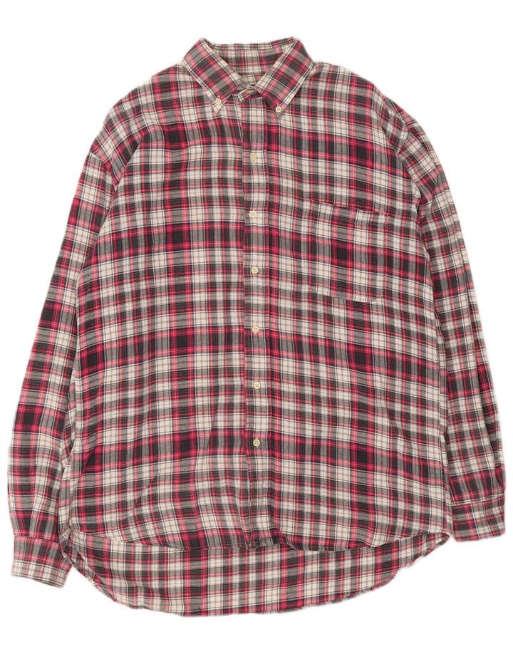 Vintage muška flanelska košulja, veliki crveni karirani pamuk