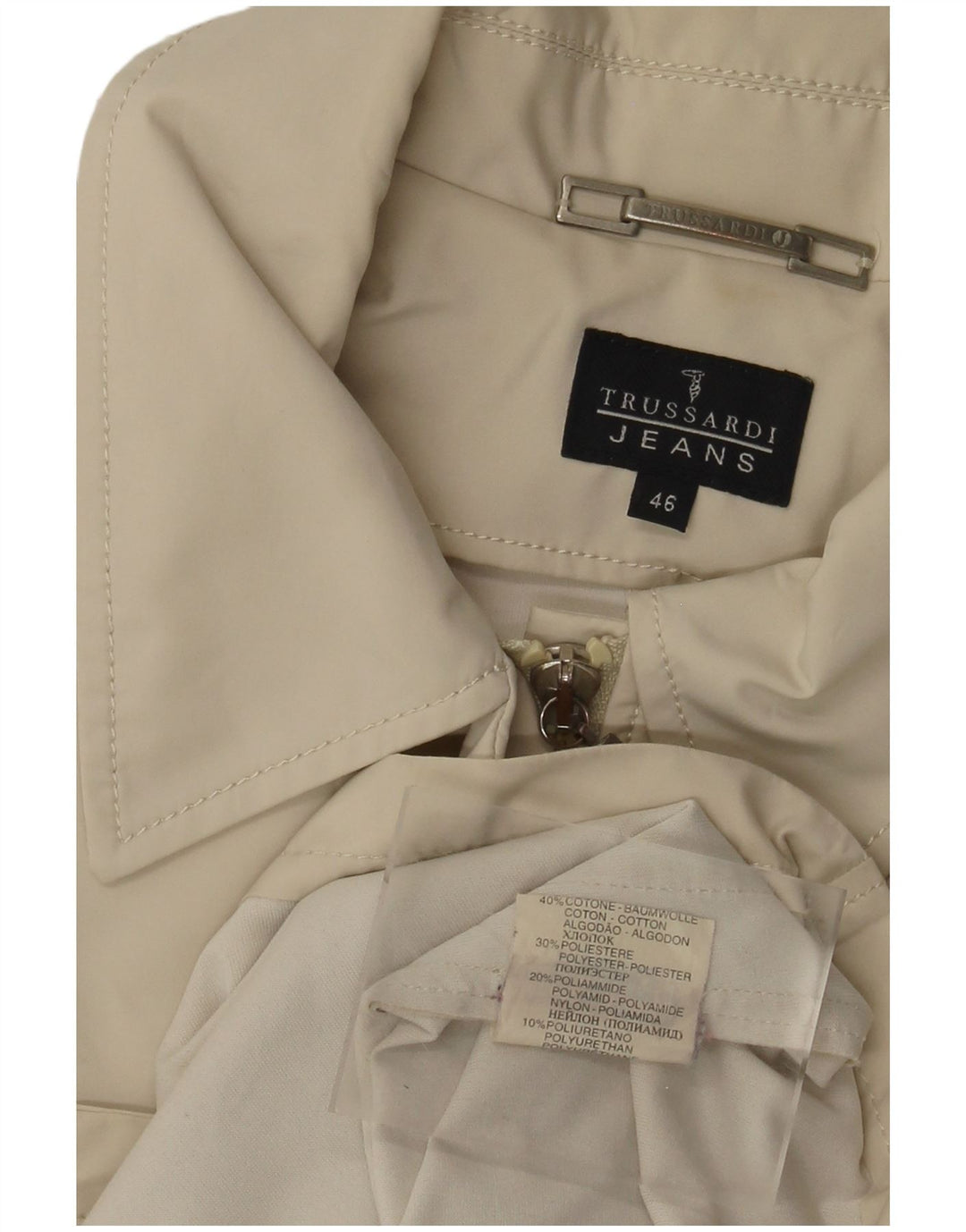 Trussardi Jeans ženska bomber jakna IT 46 Large Beige Cotton