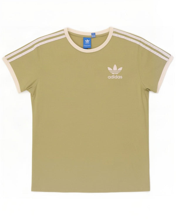 Adidas ženska majica kratkih rukava UK 8 Mali kaki pamuk u blokovima boja