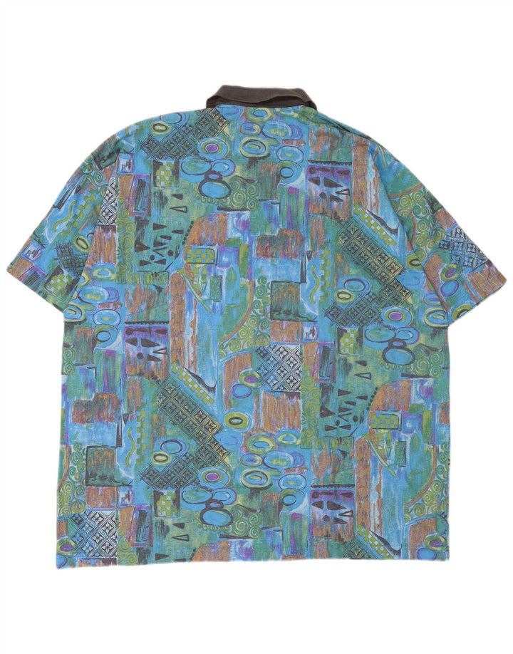 VINTAGE muška polo majica UK 45/46 2XL Raznobojni patchwork pamuk