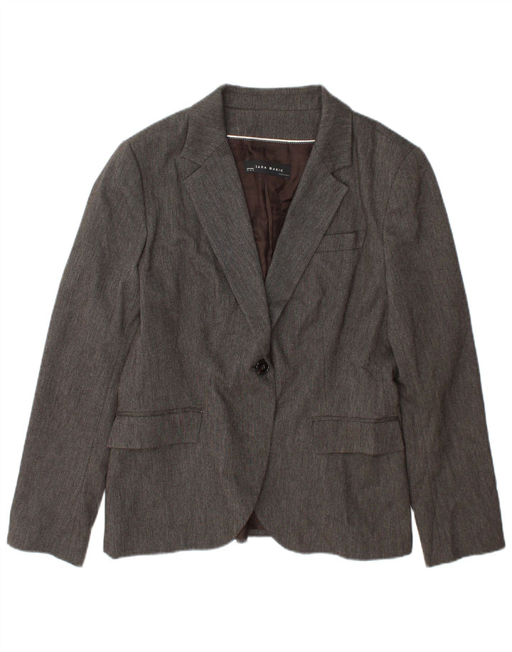 Zara ženski sako sa 1 gumbom UK 18 XL siva viskoza