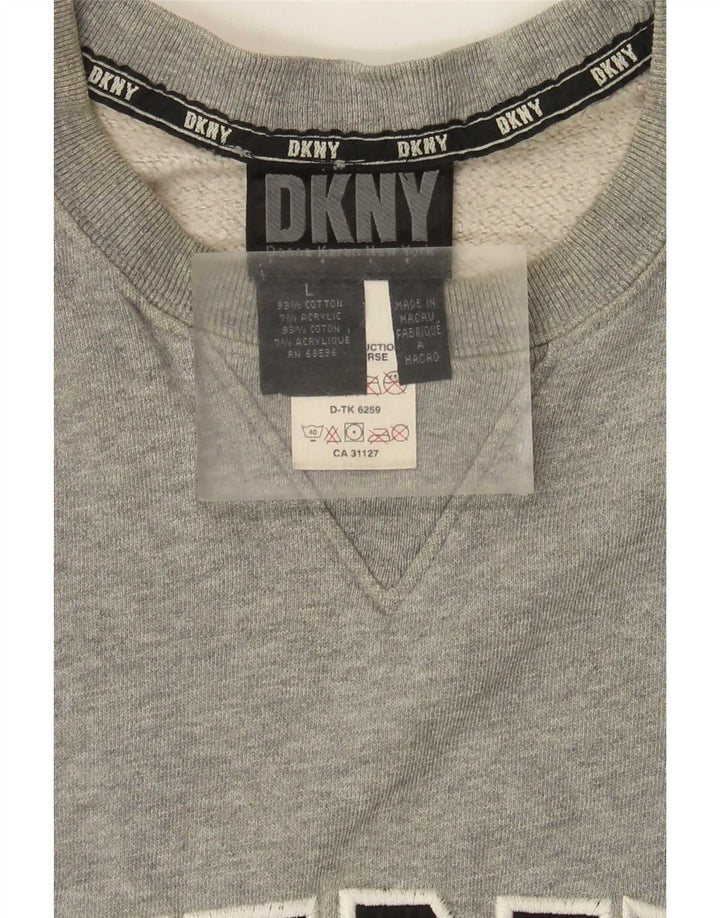 Dkny muška majica s grafičkim motivima, veliki sivi pamuk