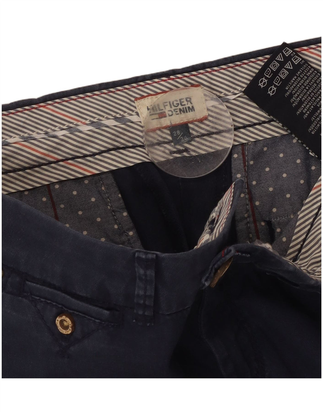 TOMMY HILFIGER Ženske uske hlače W28 L34 tamnoplavi pamuk