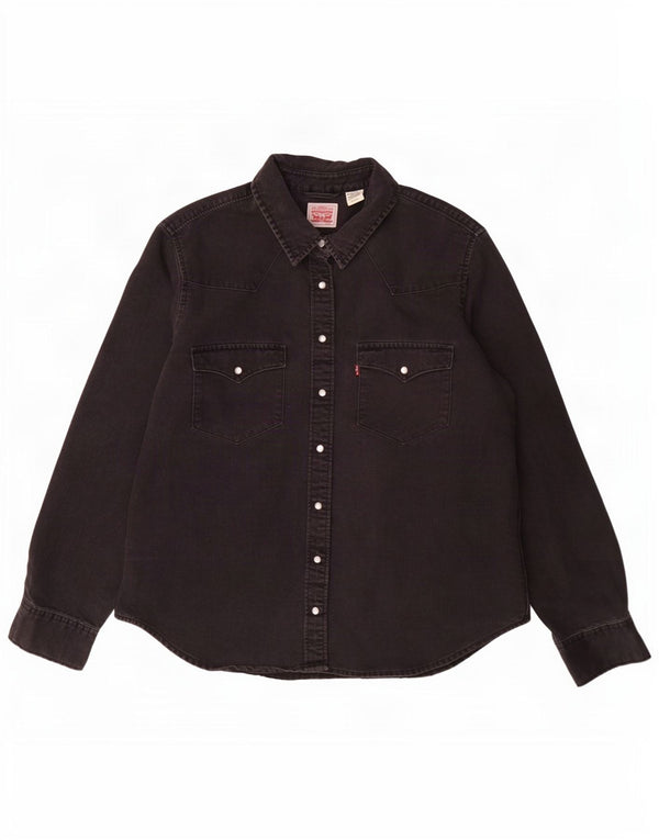 Levi's ženska traper košulja UK 18 XL crni pamuk
