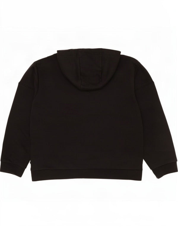 Ženska majica s kapuljačom Emporio Armani UK 14, srednji crni pamuk