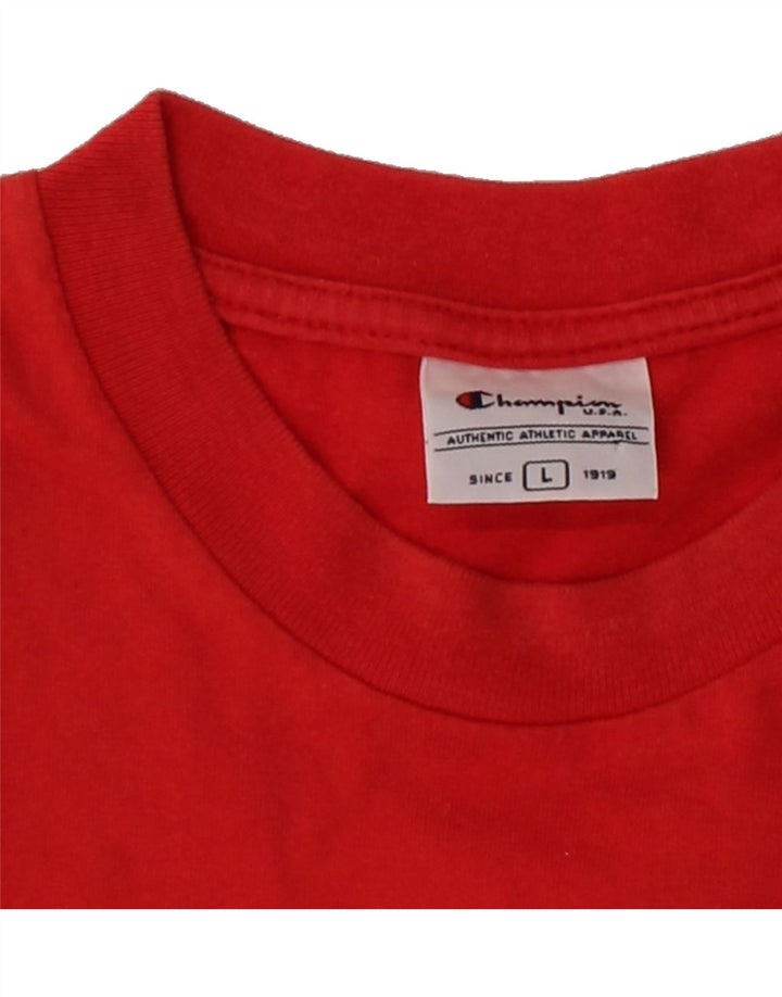CHAMPION Mens T-Shirt Top Large Red Cotton Vintage Champion and Second-Hand Champion from Messina Hembry 