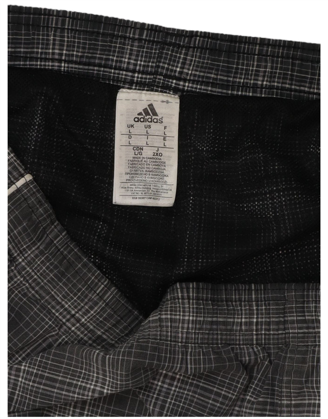 ADIDAS muške kratke hlače za plivanje, veliki sivi karirani poliester