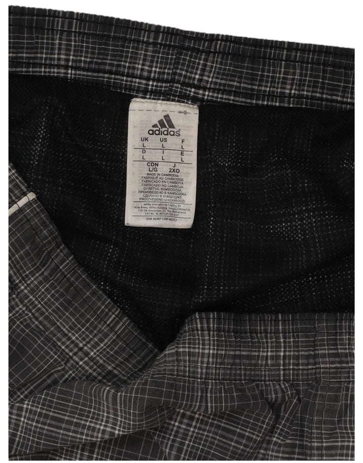 ADIDAS muške kratke hlače za plivanje, veliki sivi karirani poliester