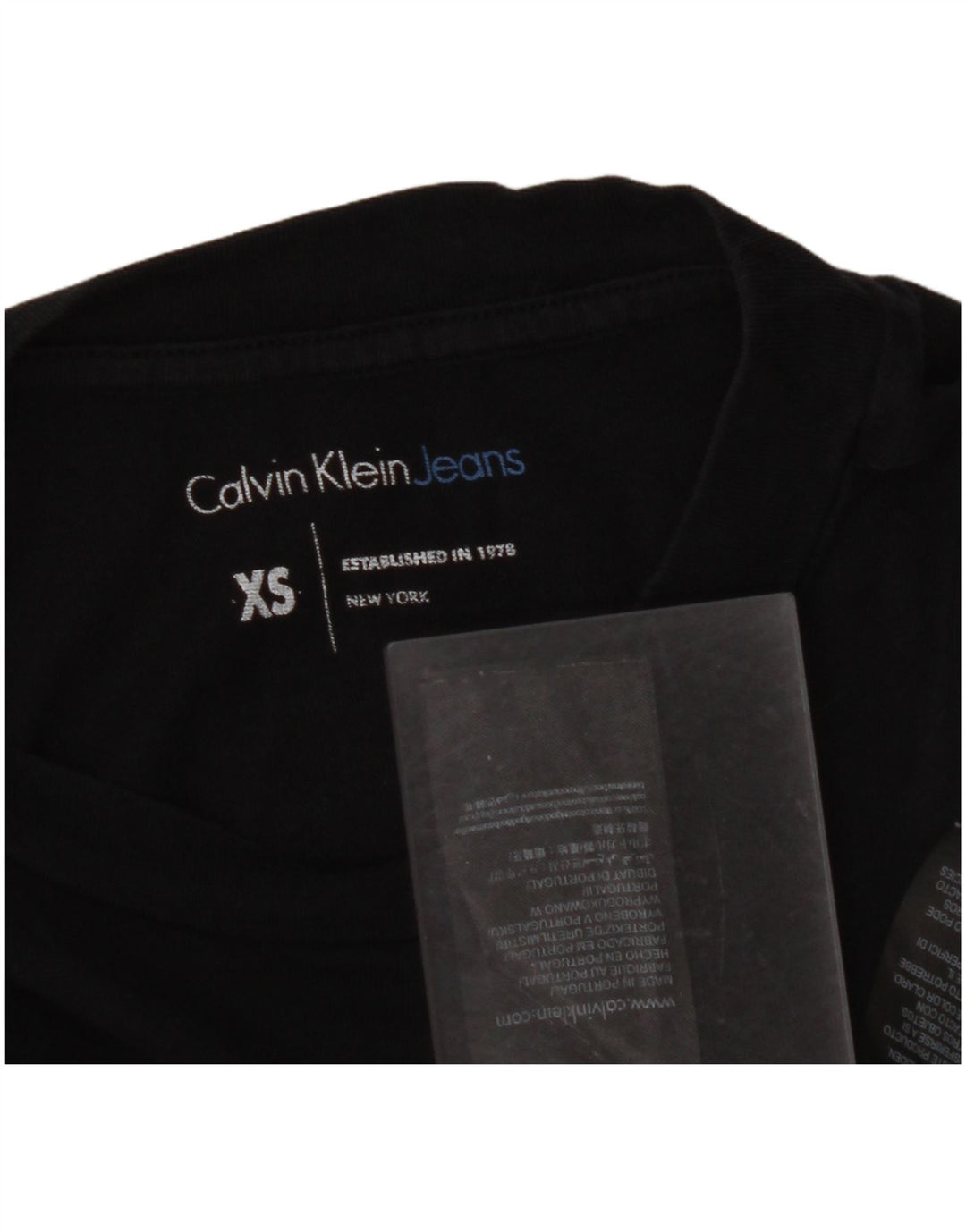 CALVIN KLEIN JEANS Ženska skraćena majica s kratkim rukavima UK 6 XS crni pamuk