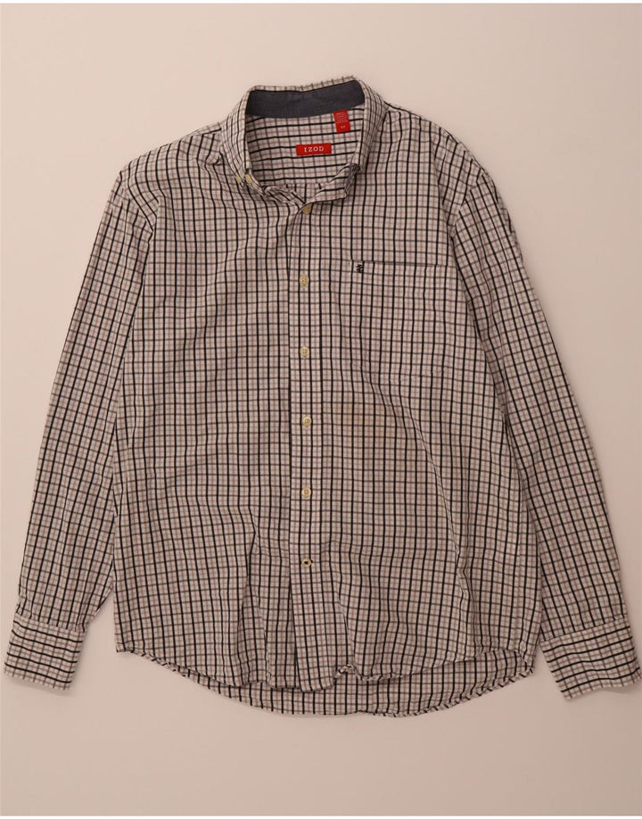 IZOD Mens Shirt Small Grey Check Cotton Vintage Izod and Second-Hand Izod from Messina Hembry 