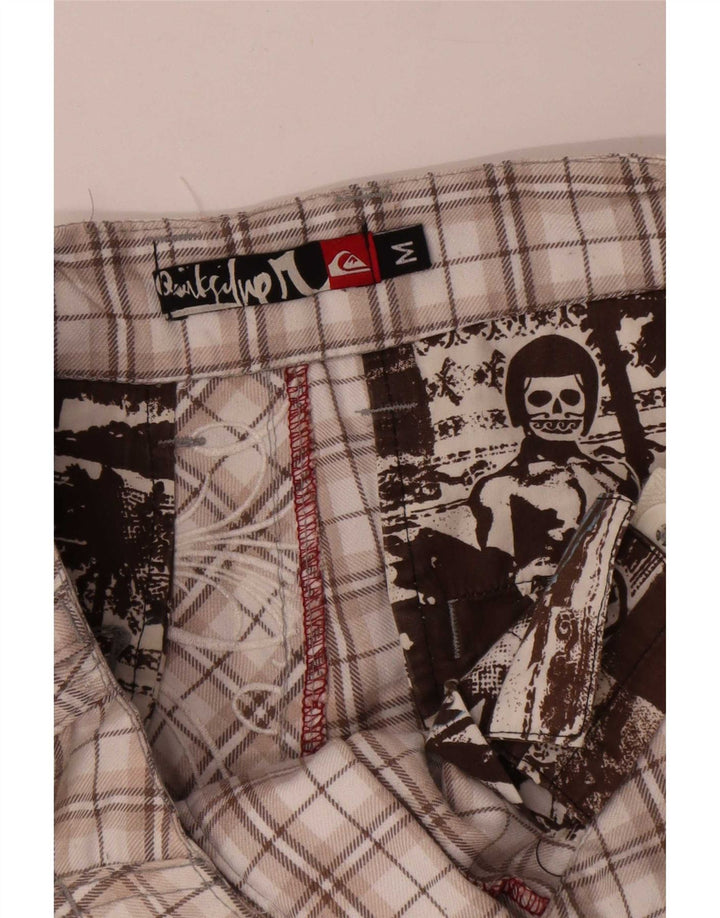 Quiksilver muške kratke chino hlače srednje veličine W32 bež karirani poliester