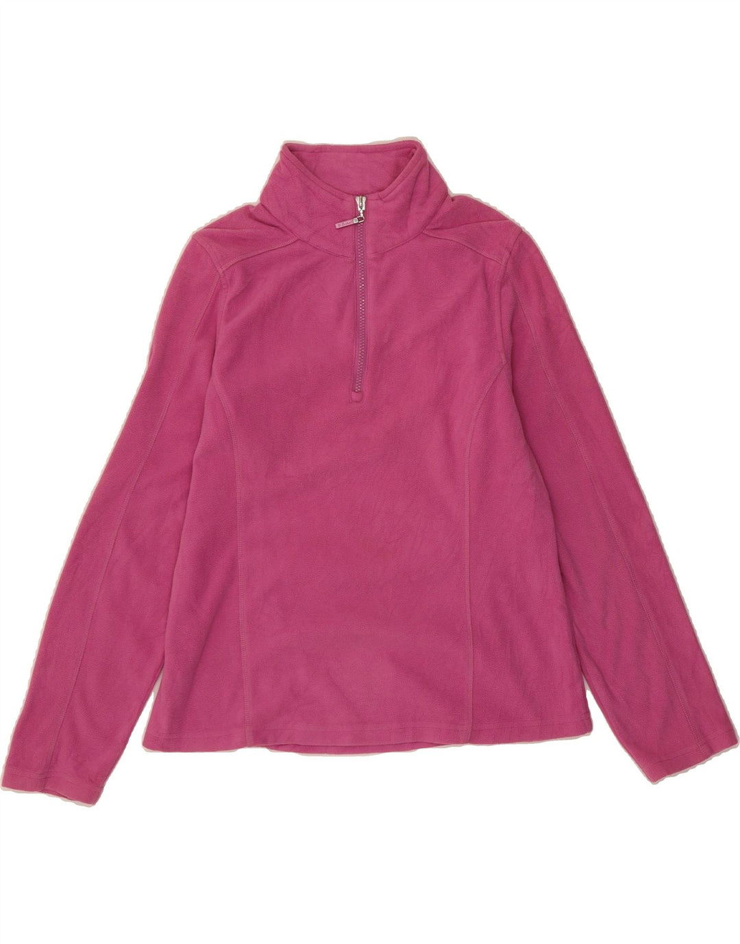 IZOD Womens Zip Neck Fleece Jumper UK 14 Medium Pink Polyester Vintage Izod and Second-Hand Izod from Messina Hembry 