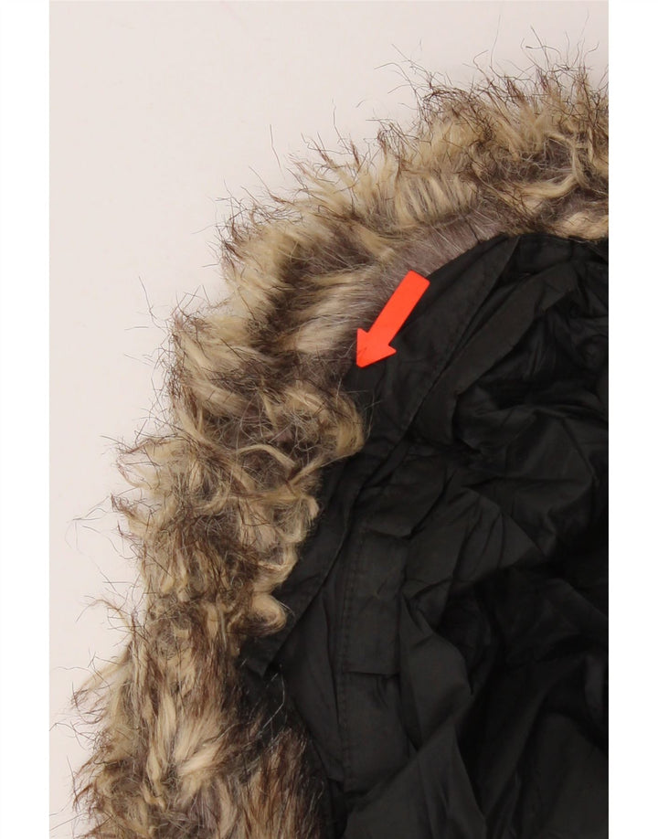 Eddie Bauer ženski podstavljeni kaput s kapuljačom UK 14 srednje crni poliester