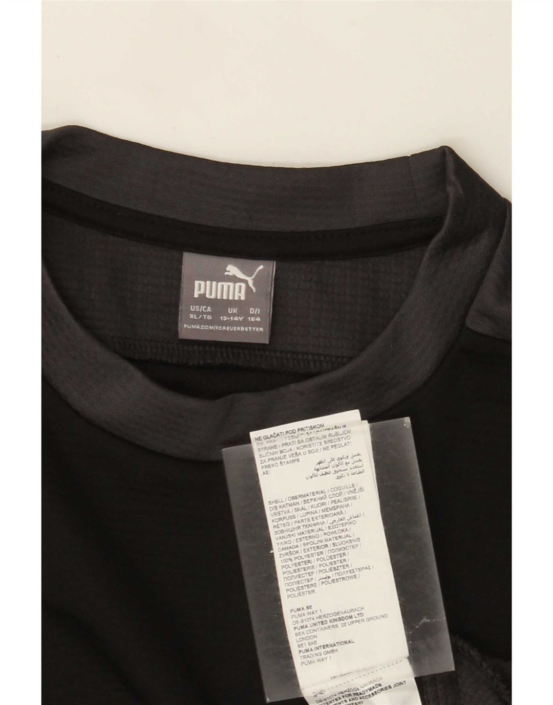 Puma majica dugih rukava za dječake 13-14 godina, crna boja, poliester