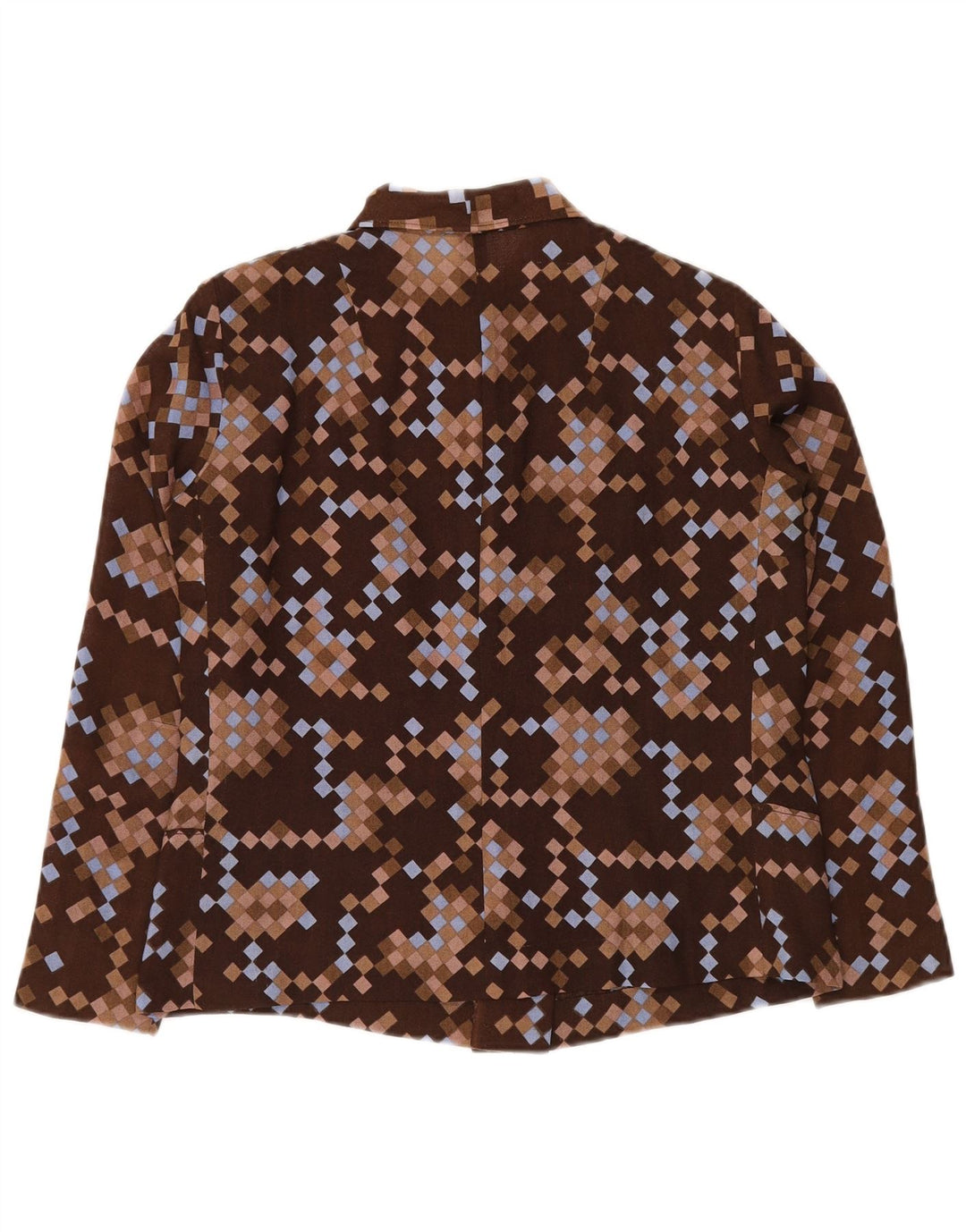 VINTAGE ženska bomber jakna UK 12 srednje smeđa geometrijska