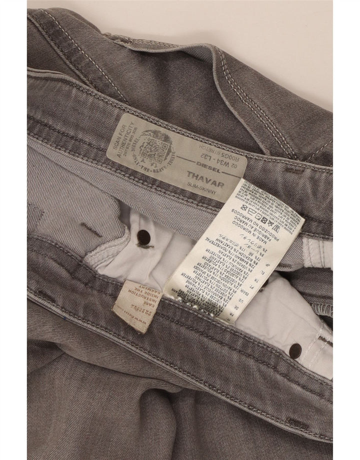DIESEL Ženske Thavar uske traperice W34 L32 Sivi pamuk