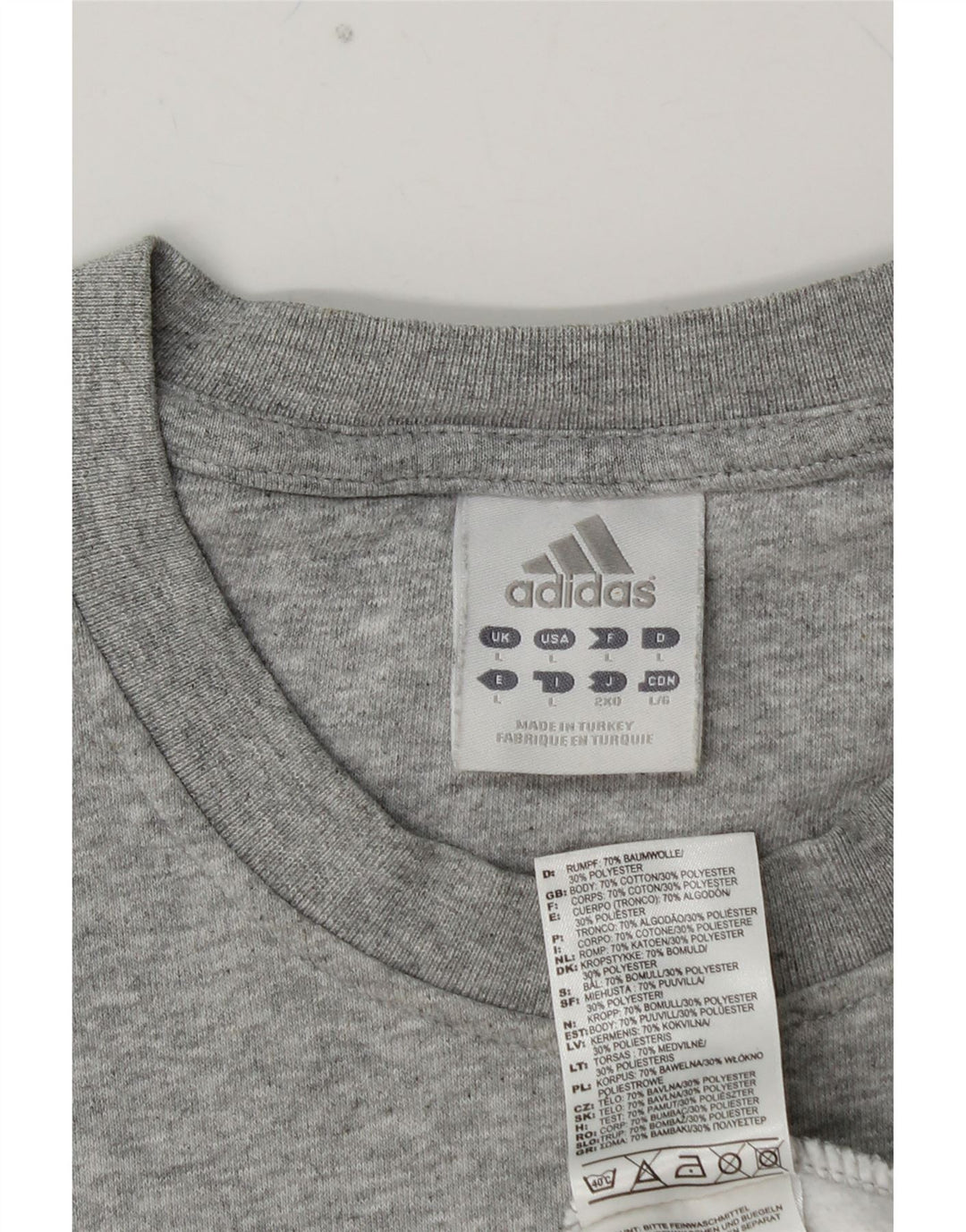 ADIDAS muški džemper s grafičkim motivima, veliki sivi pamuk