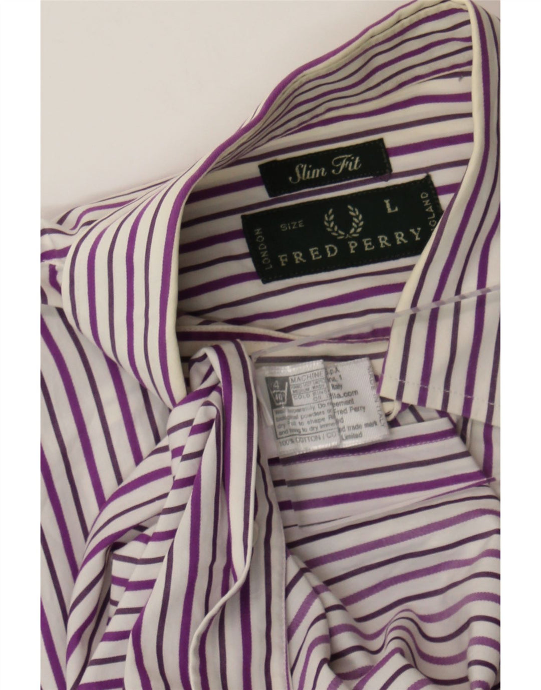 Fred Perry muška uska košulja velikih sivih prugastih pamuka