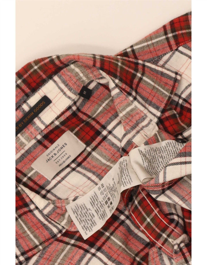 Jack & Jones muška flanelska košulja srednje crvene karirane pamučne boje