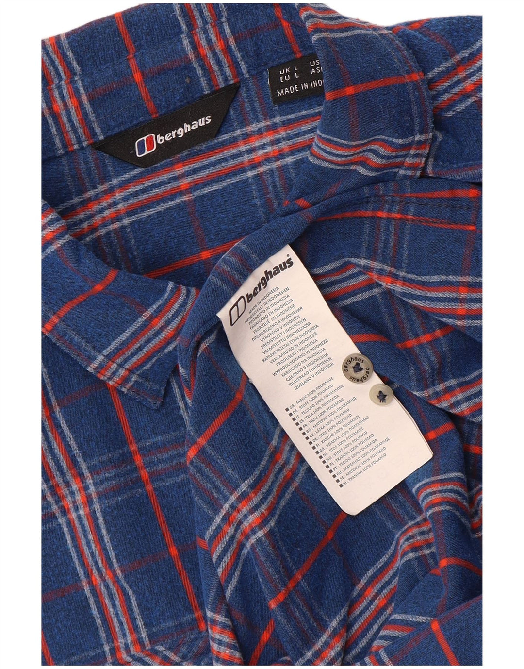 Berghaus muška flanelska košulja, veliki plavi karirani poliamid