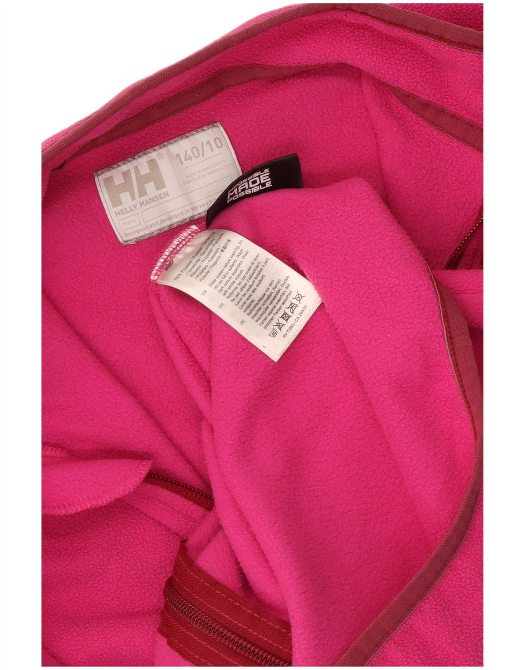 Helly Hansen Flis jakna za djevojčice 9-10 godina, ružičasti poliester