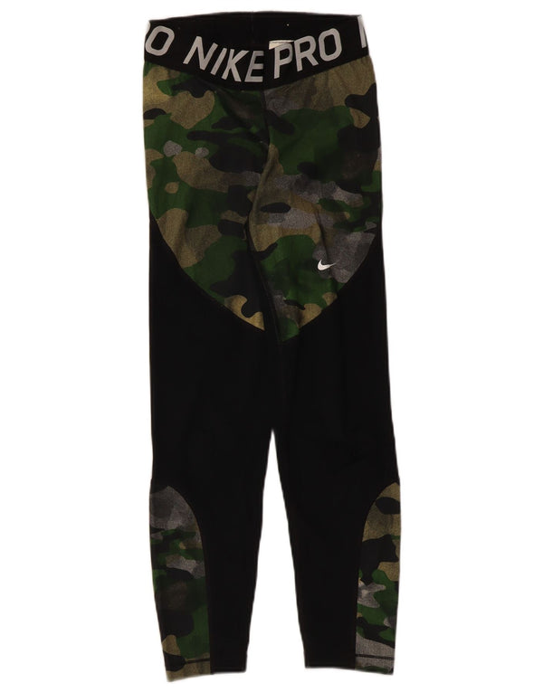 Nike ženske grafičke tajice UK 4 XS crne kamuflažne poliesterske boje