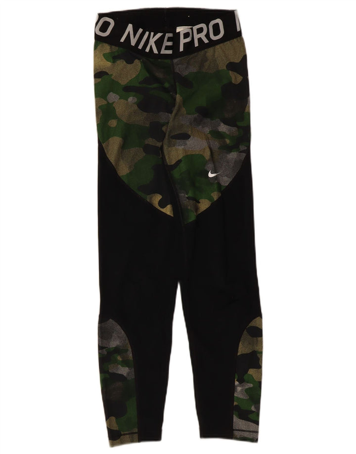 Nike ženske grafičke tajice UK 4 XS crne kamuflažne poliesterske boje