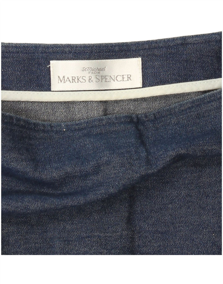 Marks & Spencer ženska traper suknja W28 srednje tamnoplava cvjetna