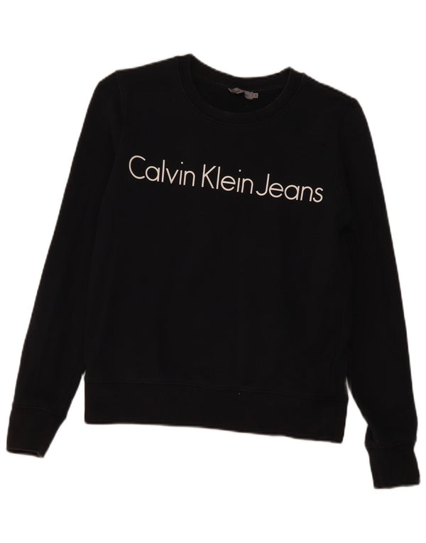 Calvin Klein Jeans ženski džemper s grafičkim motivima UK 10 Small Black