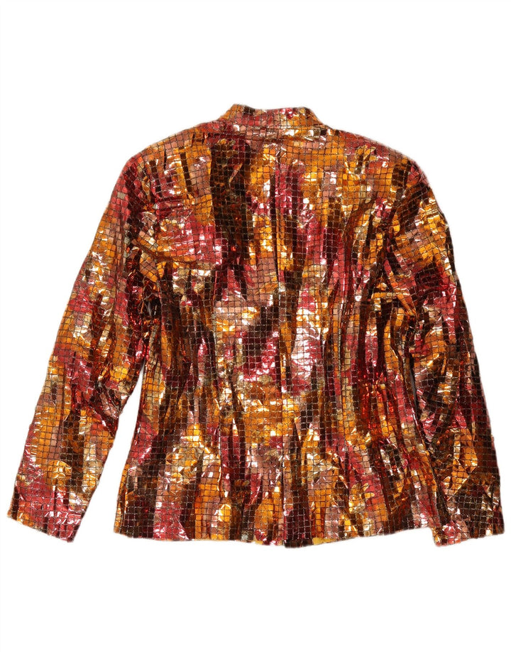 Vintage ženski sako s 3 gumba UK 14 srednje višebojan