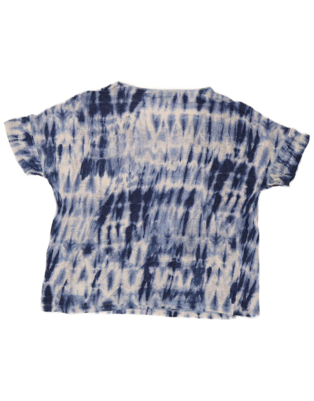 RALPH LAUREN Ženska majica kratkih rukava UK 14 Medium Blue Tie Dye Lan