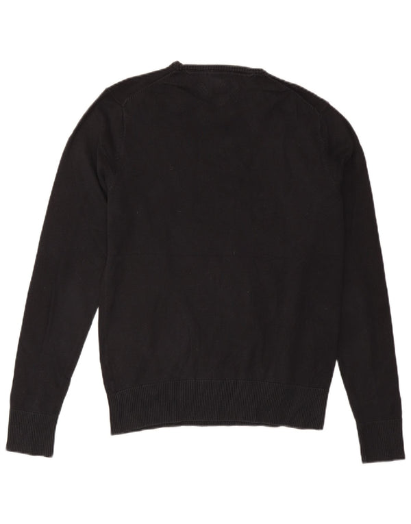 Tommy Hilfiger Mens Crew Neck Jumper Sweater Medium Black Cotton