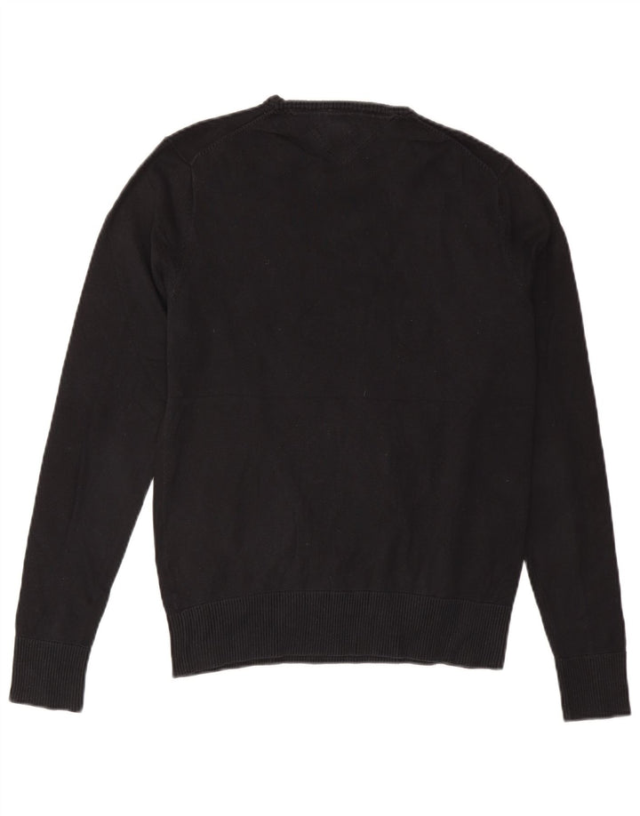 Tommy Hilfiger Mens Crew Neck Jumper Sweater Medium Black Cotton