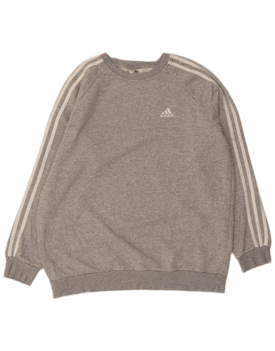 ADIDAS Womens Oversized Sweatshirt Jumper UK 12/14 Medium Grey Cotton