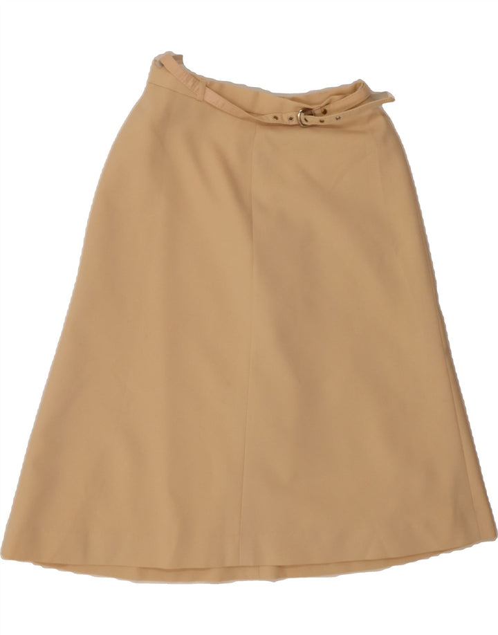 VINTAGE Womens A-Line Skirt W24 XS Beige Polyester Vintage Vintage and Second-Hand Vintage from Messina Hembry 