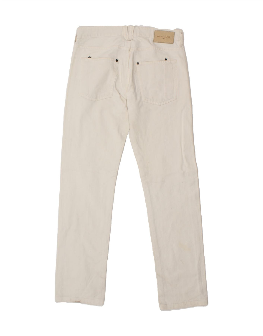MASSIMO DUTTI Womens Washed Straight Jeans EU 42 Large W32 L31 Off White Vintage Massimo Dutti and Second-Hand Massimo Dutti from Messina Hembry 