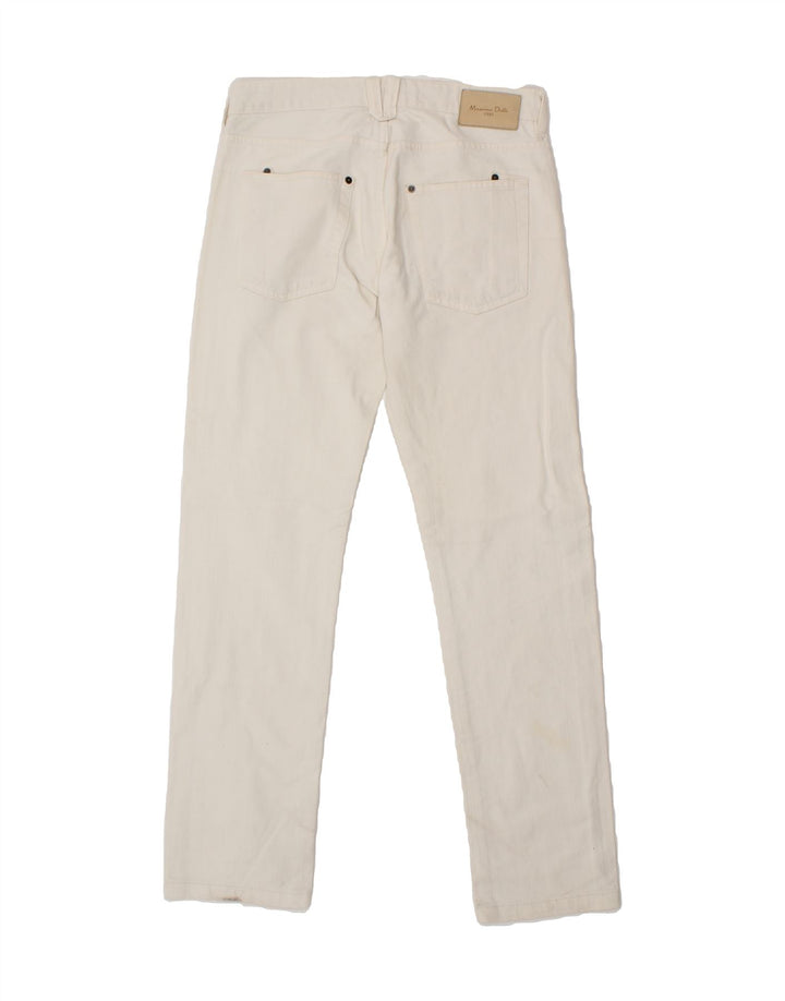 MASSIMO DUTTI Womens Washed Straight Jeans EU 42 Large W32 L31 Off White Vintage Massimo Dutti and Second-Hand Massimo Dutti from Messina Hembry 