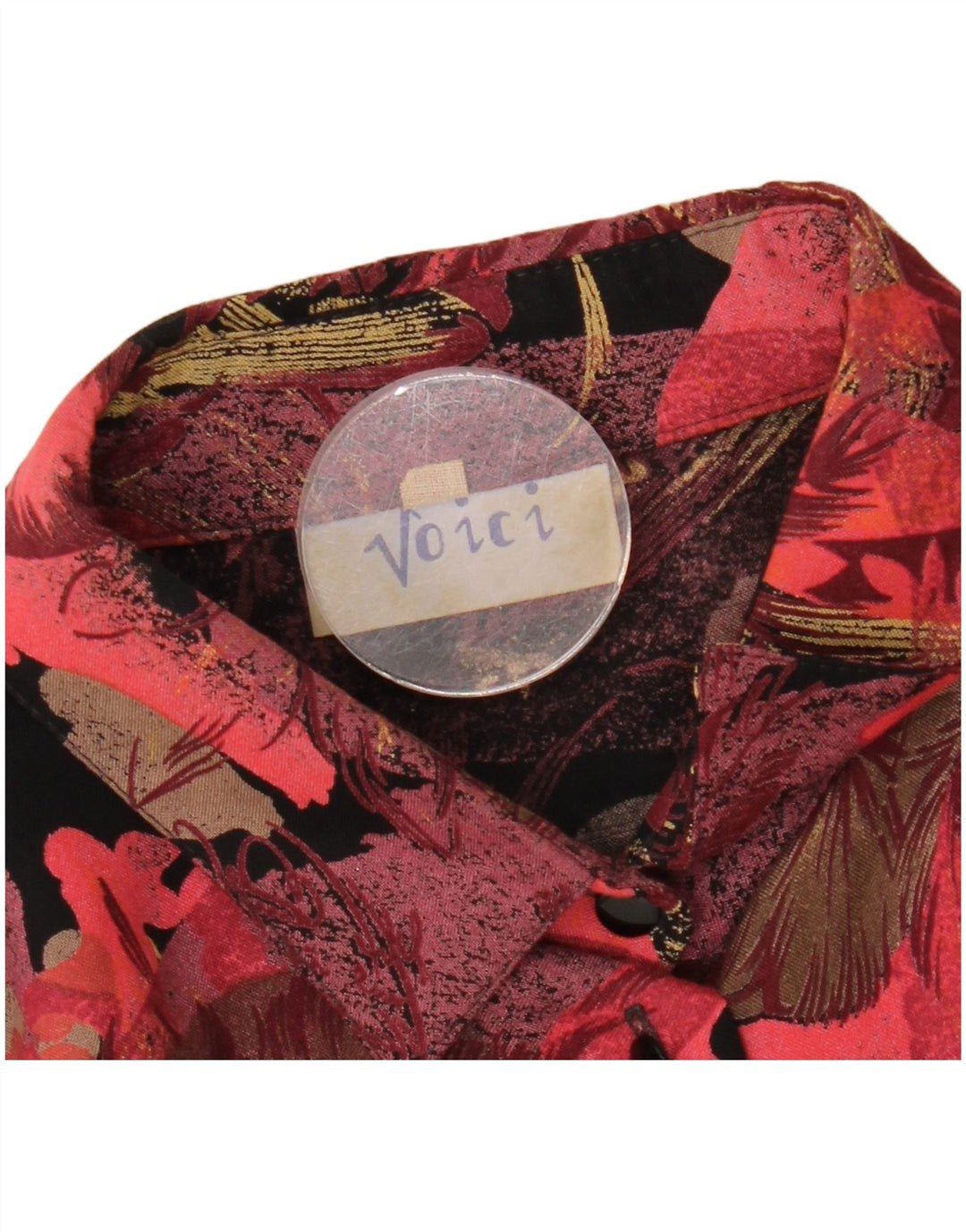 Vintage ženski dvodijelni komplet suknji UK 12 Srednji W27 Bordo cvjetni retro