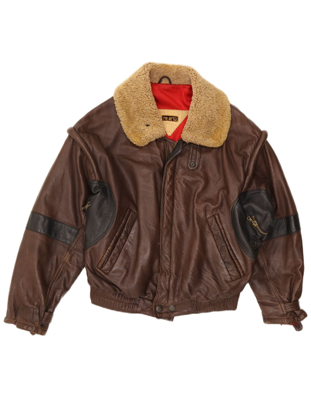 Vintage muška kožna jakna IT 52 XL smeđa koža