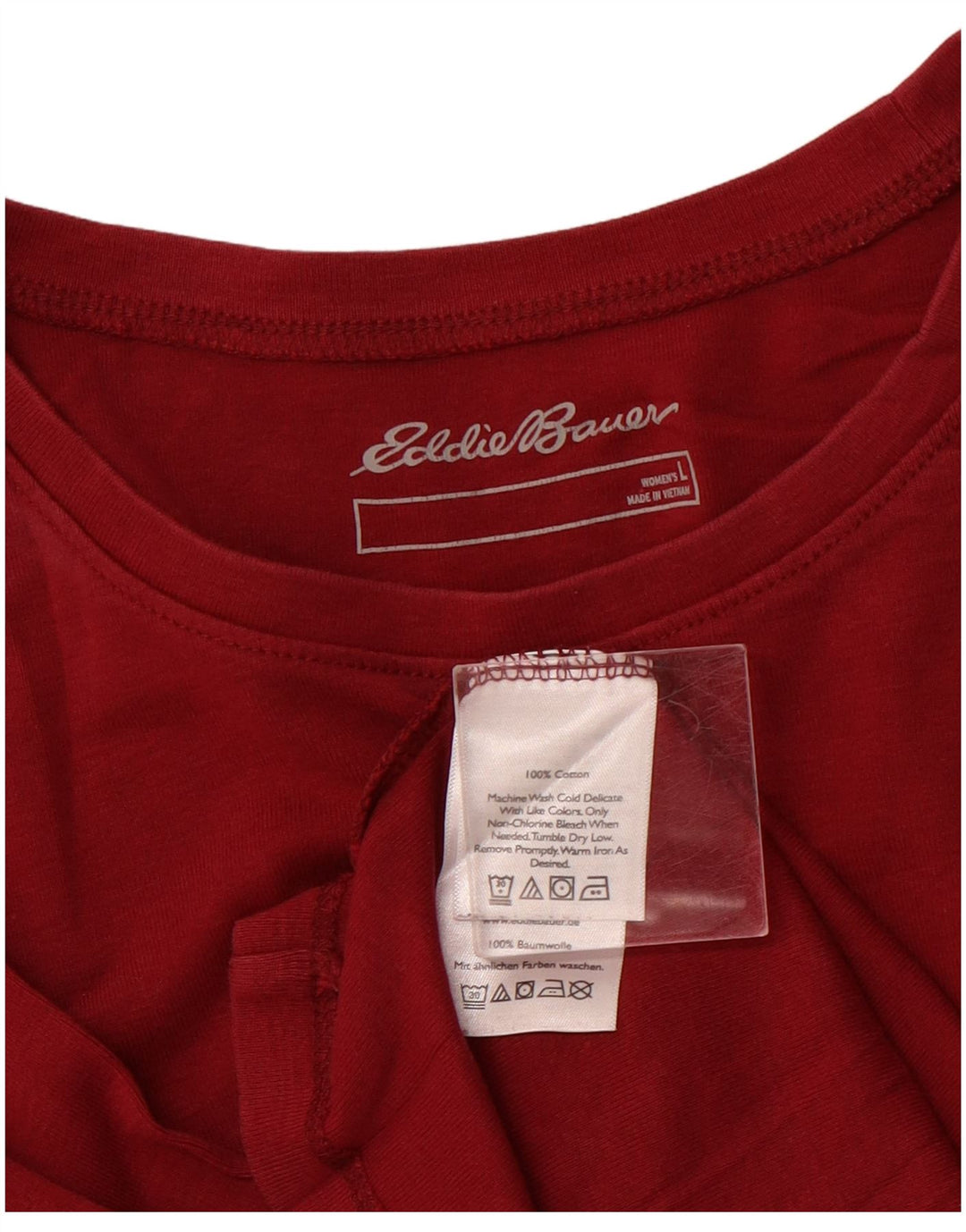 EDDIE BAUER Ženska majica dugih rukava UK 14 Veliki bordo pamuk