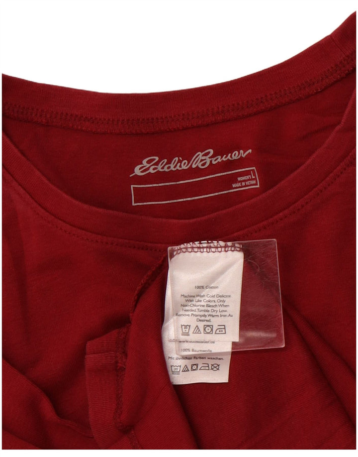 EDDIE BAUER Ženska majica dugih rukava UK 14 Veliki bordo pamuk