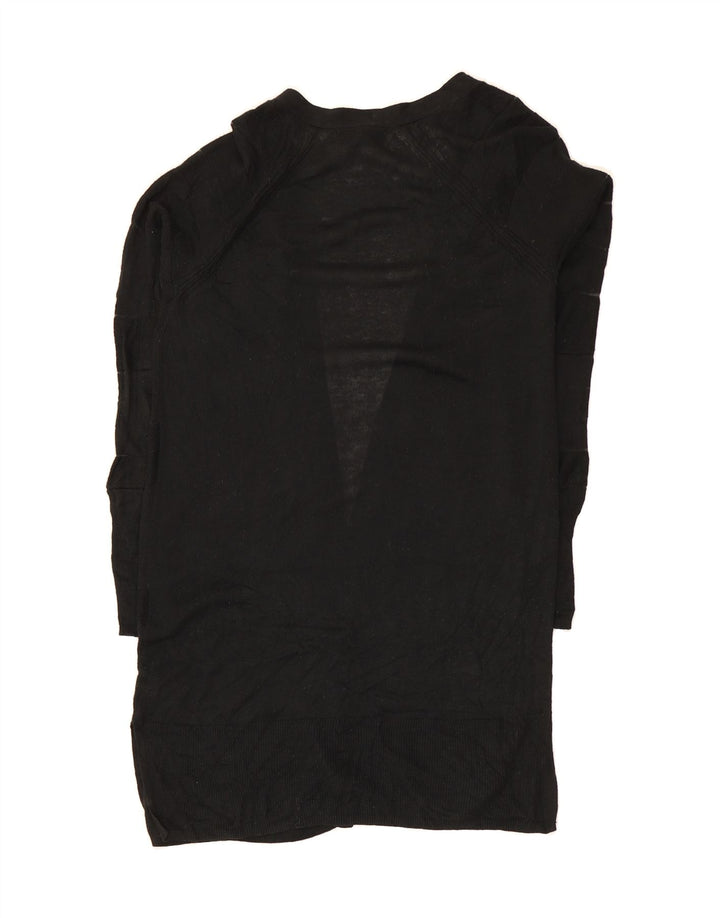MOSSIMO Womens Longline Open Cardigan Sweater UK 14 Medium Black Acrylic Vintage Mossimo and Second-Hand Mossimo from Messina Hembry 