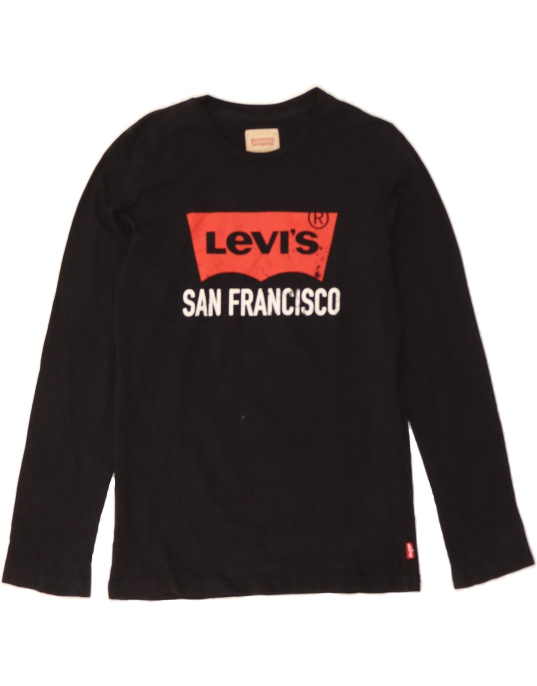 LEVI'S Boys Graphic Top Long Sleeve 11-12 Years Black Cotton Vintage Levi's and Second-Hand Levi's from Messina Hembry 