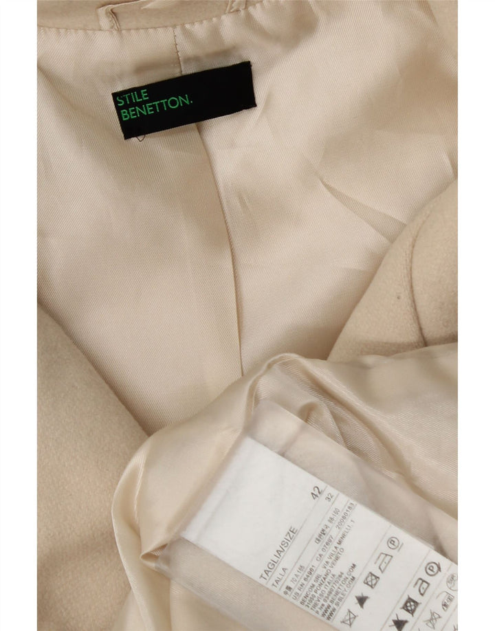 Benetton ženski kaput IT 42 srednje bijele vune