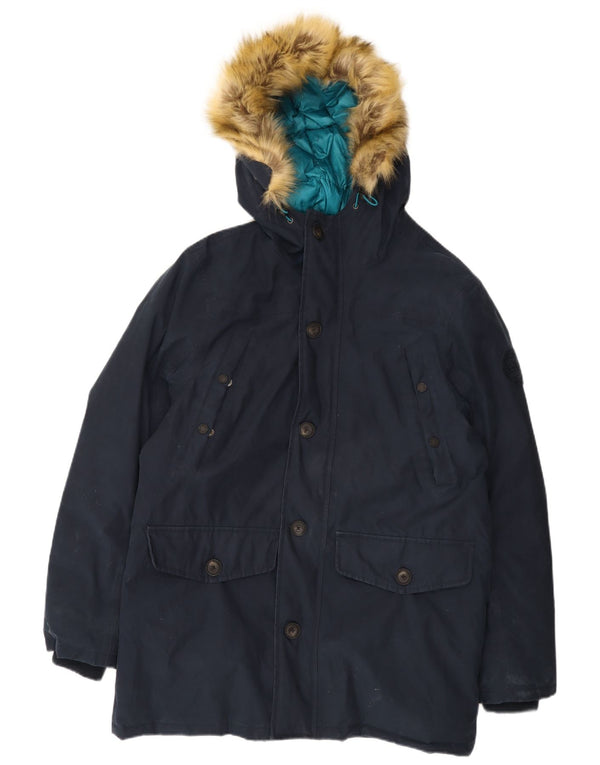 Timberland muška podstavljena jakna s kapuljačom UK 40 Large tamnoplavi pamuk
