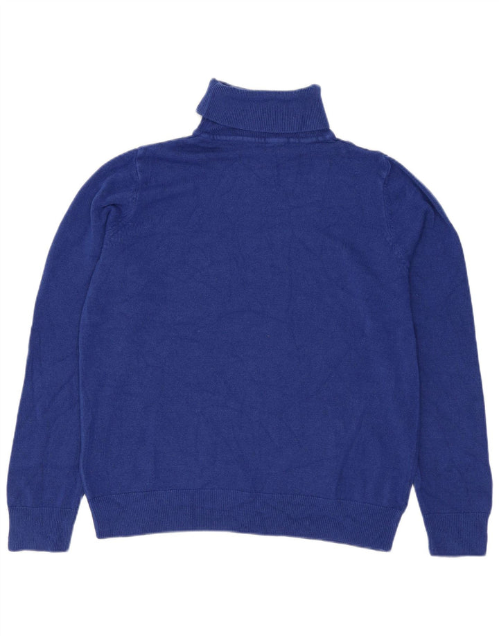 Marks & Spencer ženski džemper s rol izrezom UK 12 srednje plavi akril