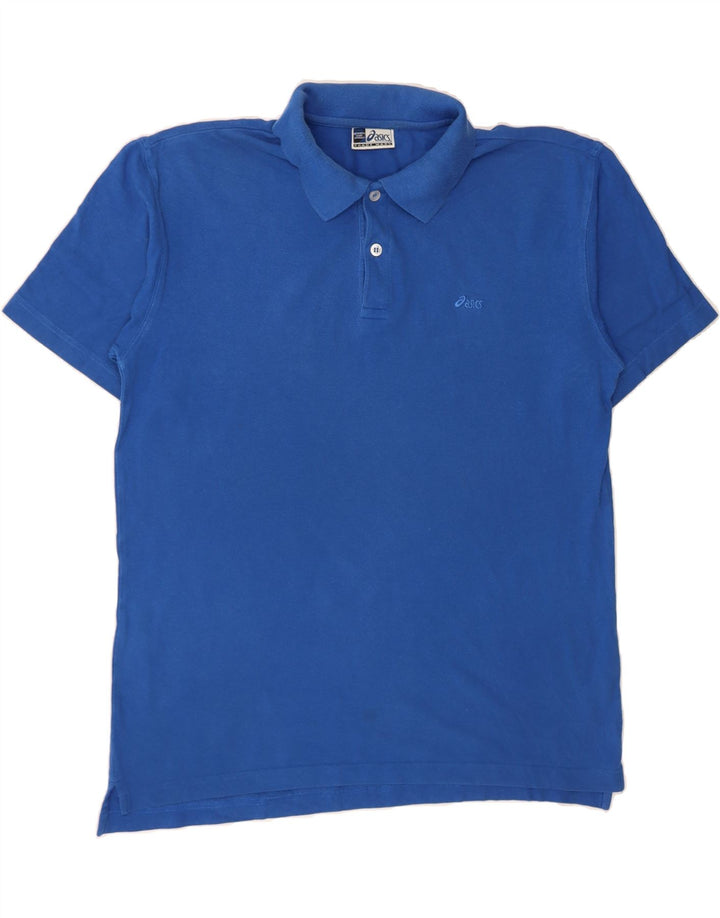 ASICS Mens Polo Shirt XL Blue Cotton Vintage Asics and Second-Hand Asics from Messina Hembry 