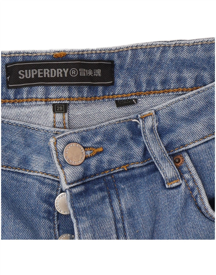 SUPERDRY Womens Denim Shorts W29 Medium  Blue Colourblock