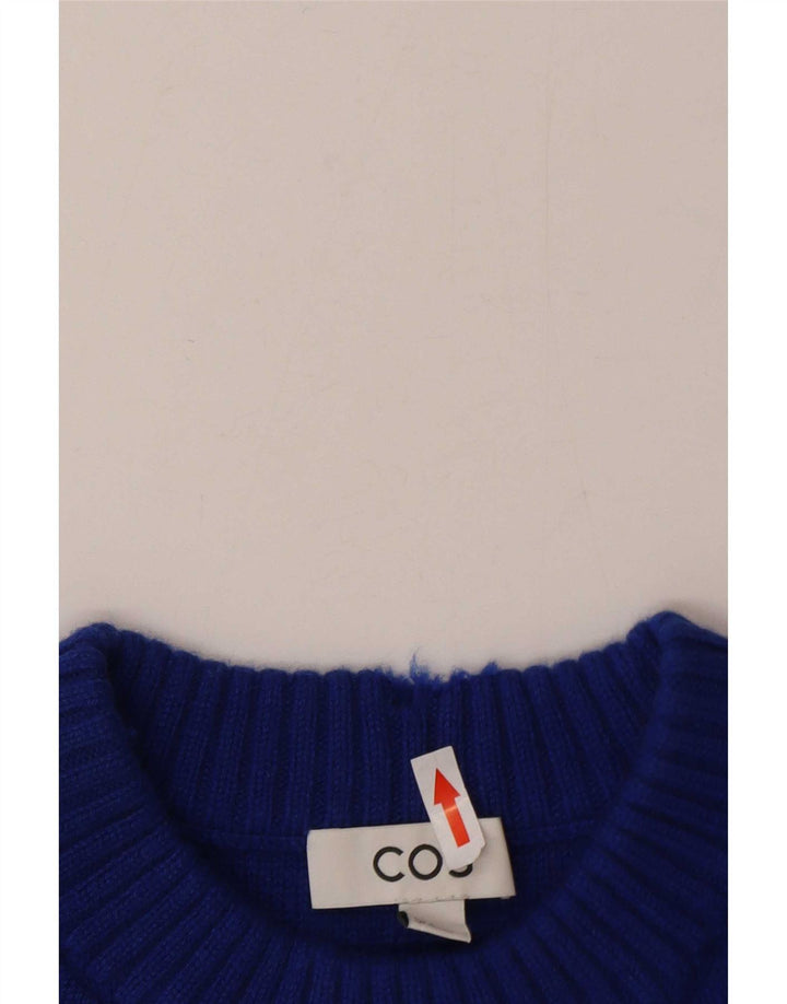 Cos Womens Crew Neck Jumper Sweater UK 10 Small Navy Blue Wool